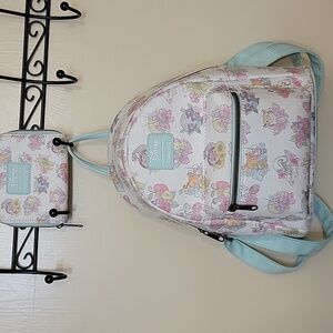 Loungefly Disney Sidekicks Backpack and Wallet - White and Mint